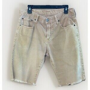 American Eagle Men’s Size 32 Khaki Distressed Cutoff Denim Shorts